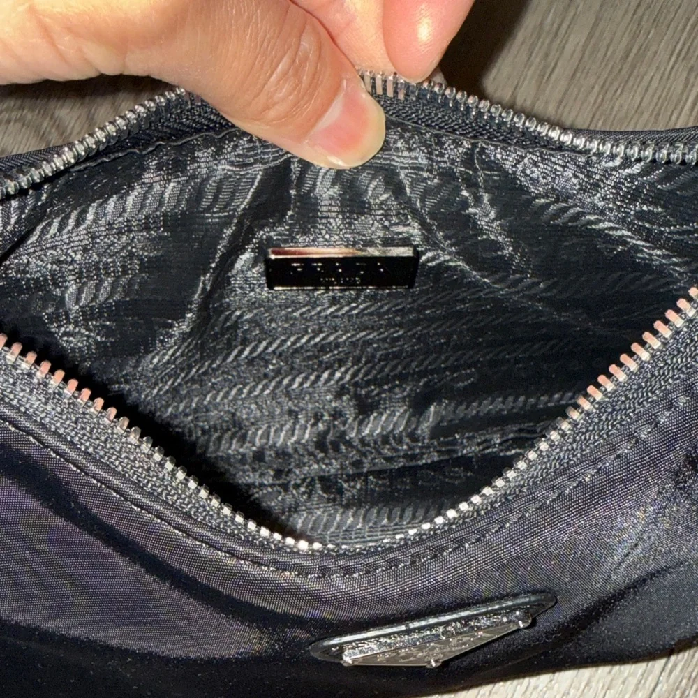 Prada Black Nylon Shoulder Bag with Chain Strap - Picture 5 of 7